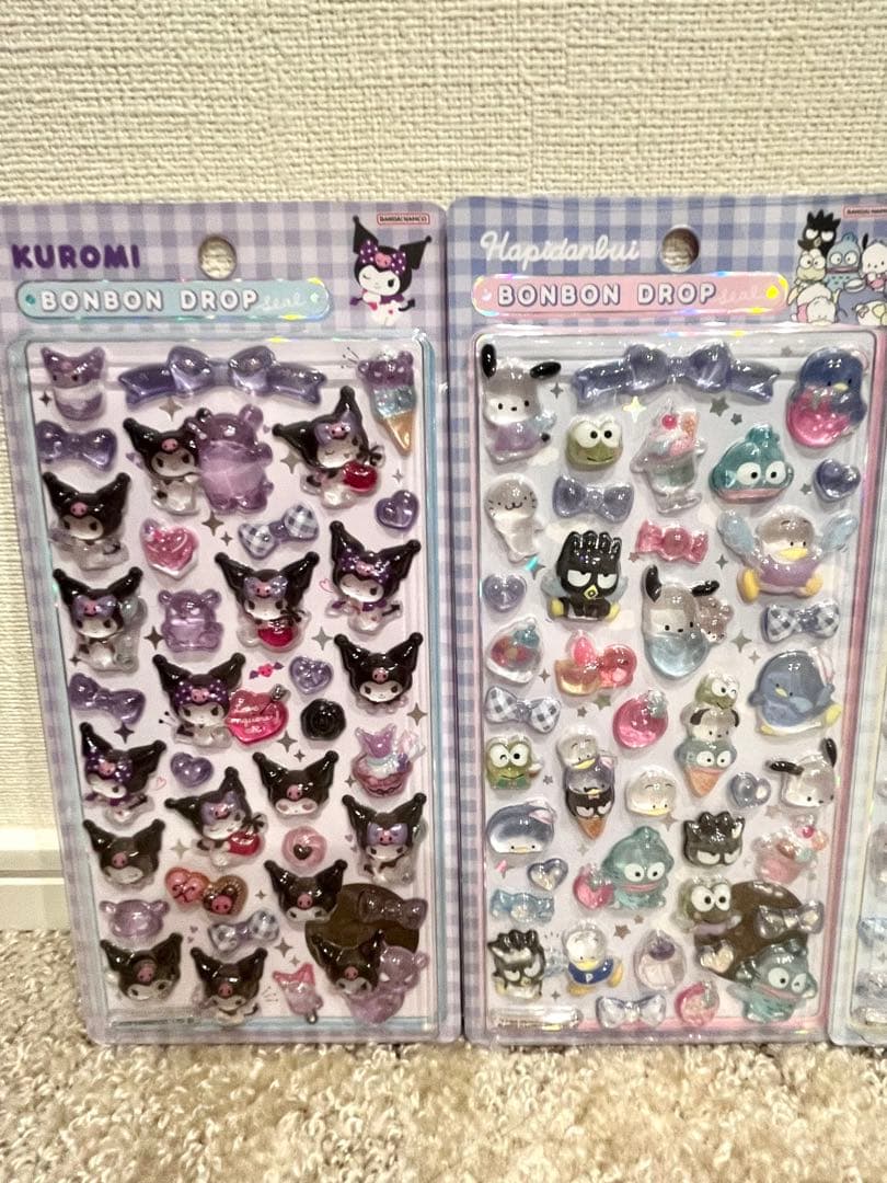 ボンボンドロップシール 4枚 はぴだんぷい　シナモン くろみ ハンギョドン