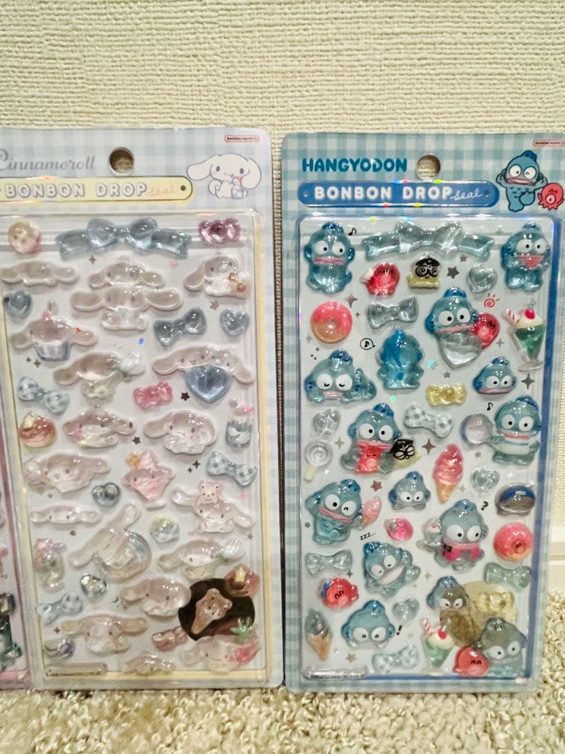 ボンボンドロップシール 4枚 はぴだんぷい　シナモン くろみ ハンギョドン