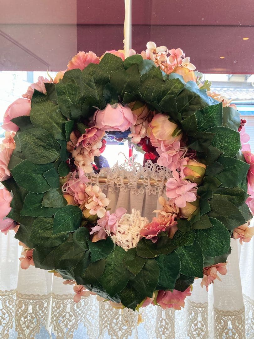 Rococoantiquepinkリース直径約40cm花幅約15㎝