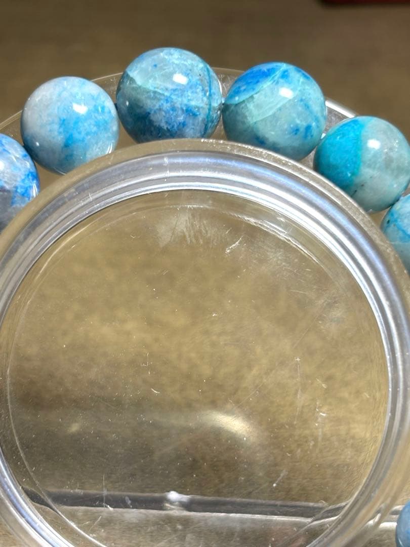 【新入荷】　クリソコラシリカブレスレット約11㎜（10.8〜11.9）新品未使用