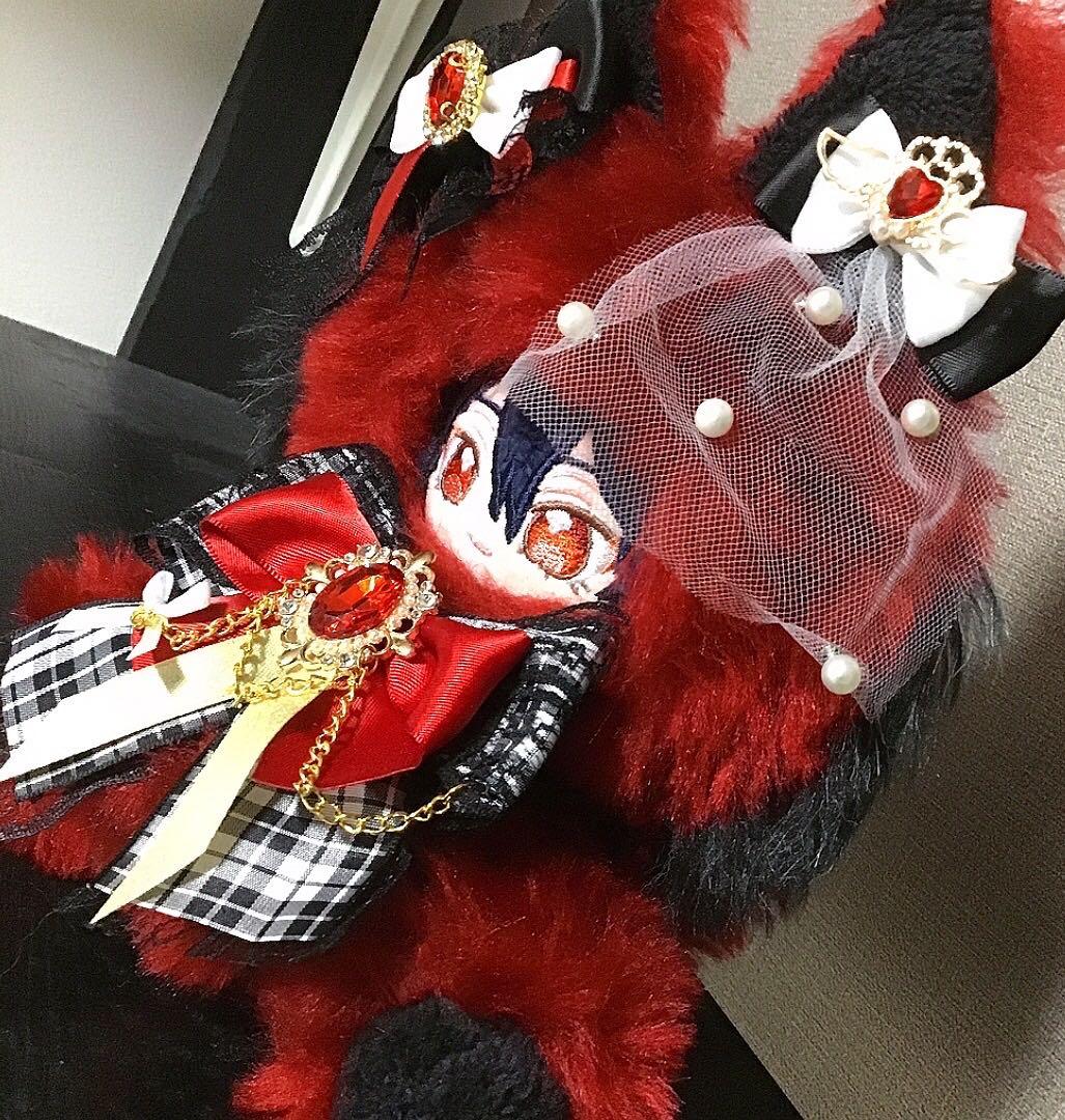 【い4】狼 ディープレッド 12cm おすわり いつぬい 着ぐるみ