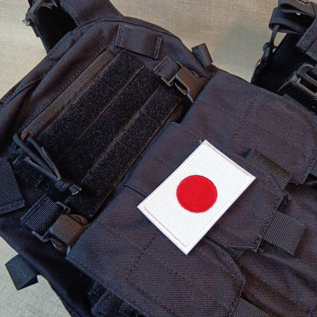 ブラックタクティカルベスト 日本国旗パッチ付き サバゲー　即日発送