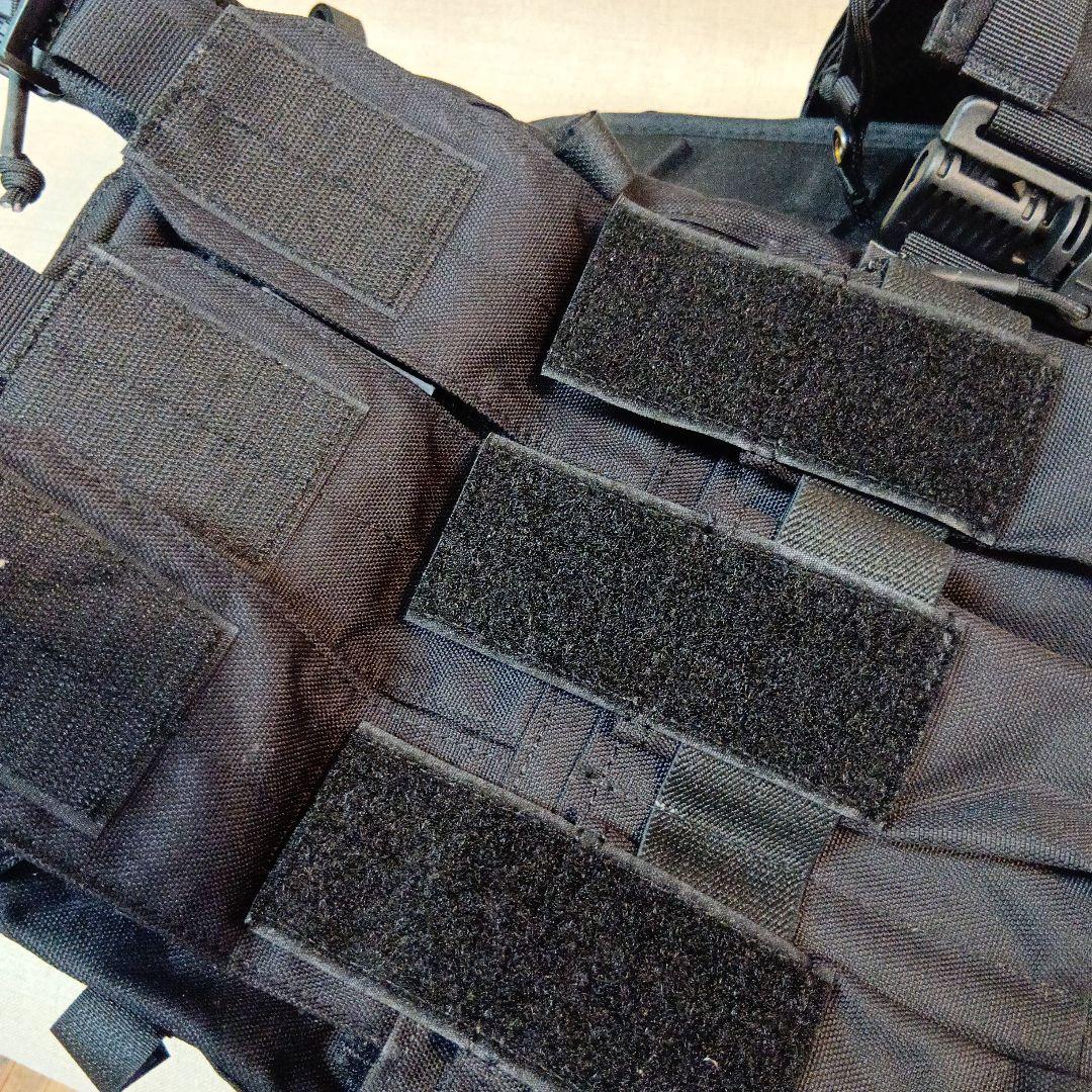 ブラックタクティカルベスト 日本国旗パッチ付き サバゲー　即日発送