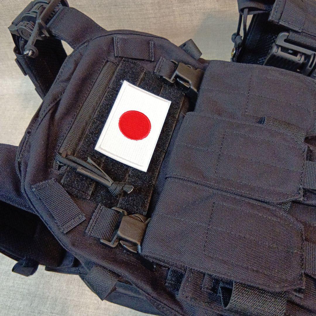 ブラックタクティカルベスト 日本国旗パッチ付き サバゲー　即日発送