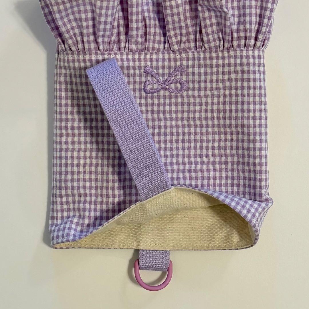 フリル　リボン　パープル　入園入学セット　レッスンバック　体操着袋　上履き袋