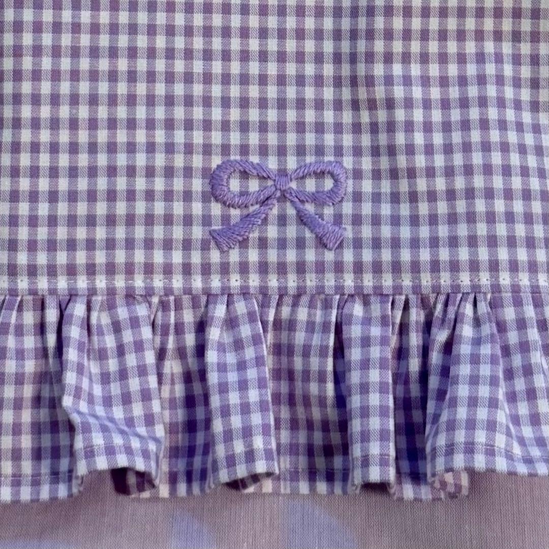 フリル　リボン　パープル　入園入学セット　レッスンバック　体操着袋　上履き袋