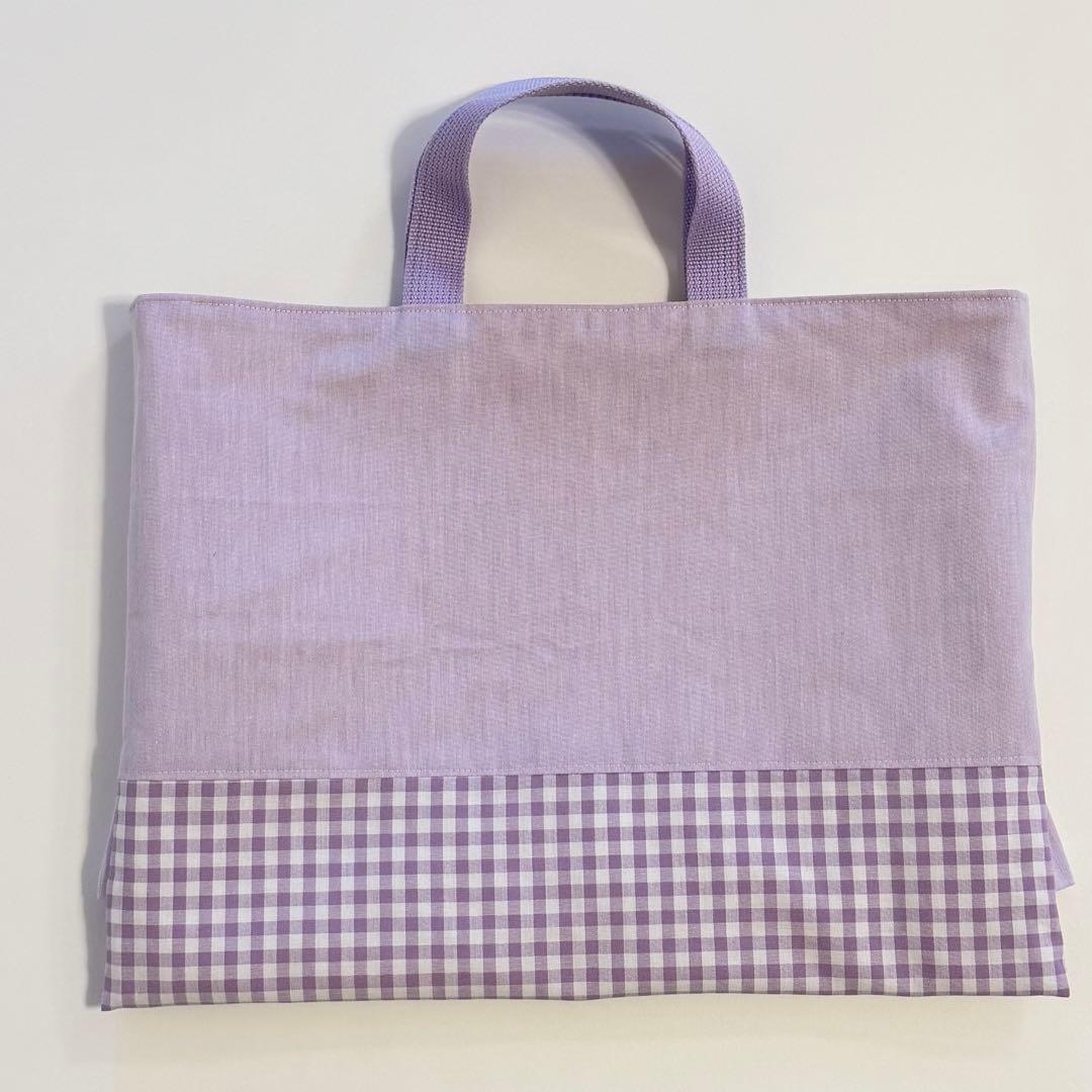 フリル　リボン　パープル　入園入学セット　レッスンバック　体操着袋　上履き袋