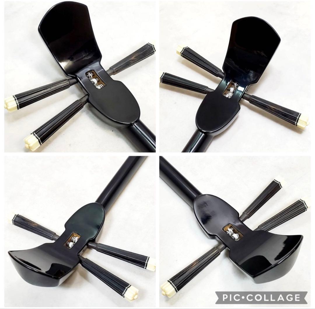 【美品】 沖縄三線 高級クロコ調ハードケース付き 和楽器 三味線 弦楽器