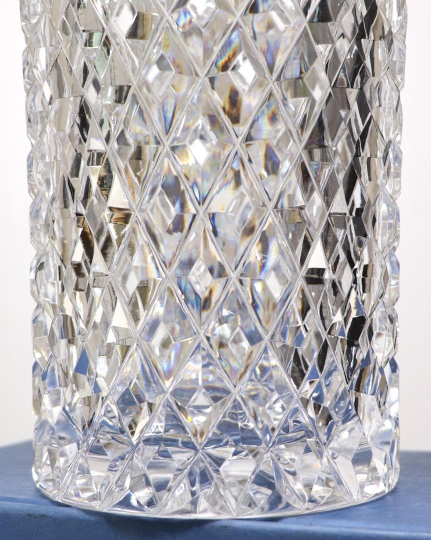 オールド・バカラ 1890年頃特大傑作 32cm2.8kg 切子花瓶 ディアマン