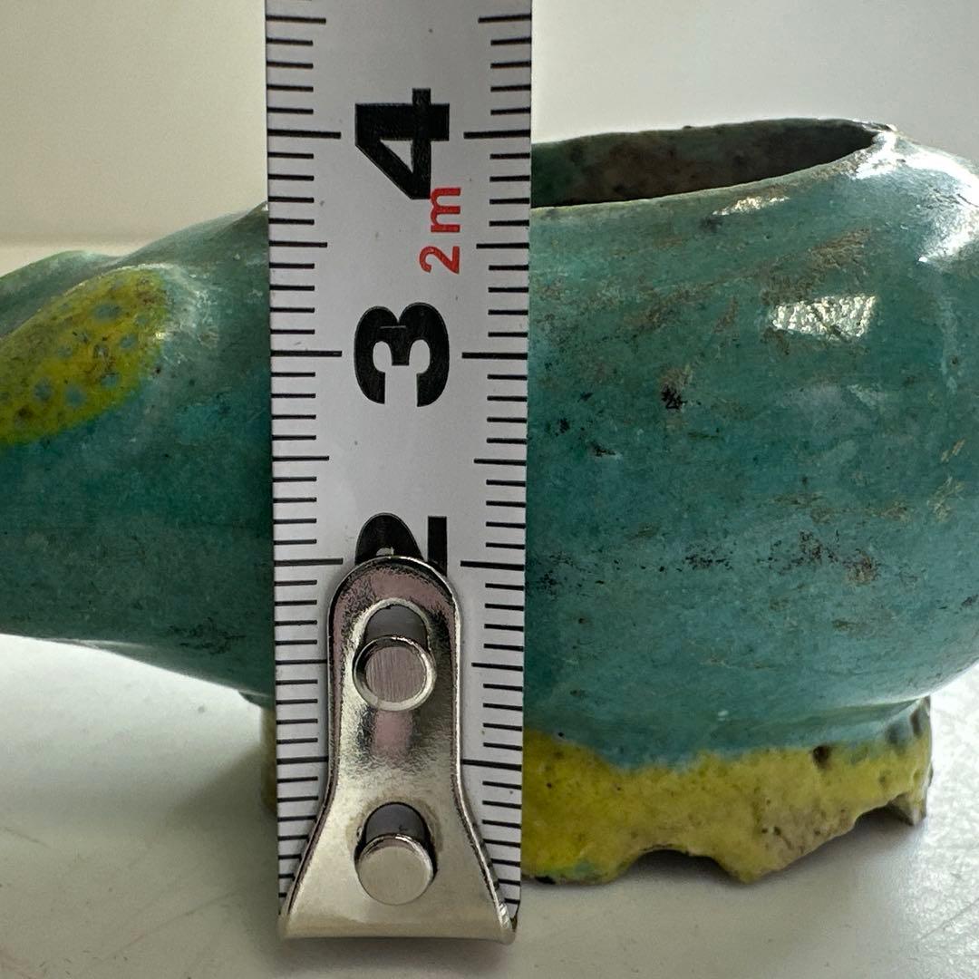 中国清時代　色絵水孟　トヒエ　L8.5㎝　東な8-0401☆2F