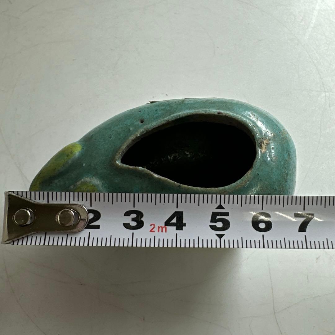 中国清時代　色絵水孟　トヒエ　L8.5㎝　東な8-0401☆2F