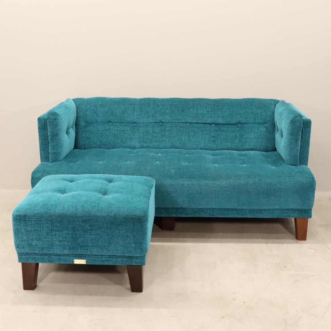 T's garage furniture 2人用ソファ オットマン付 ターコイズ
