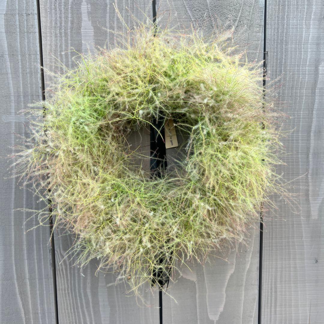 * * *ふわふわ スモークツリー リース くすみカラー ラッピング無料