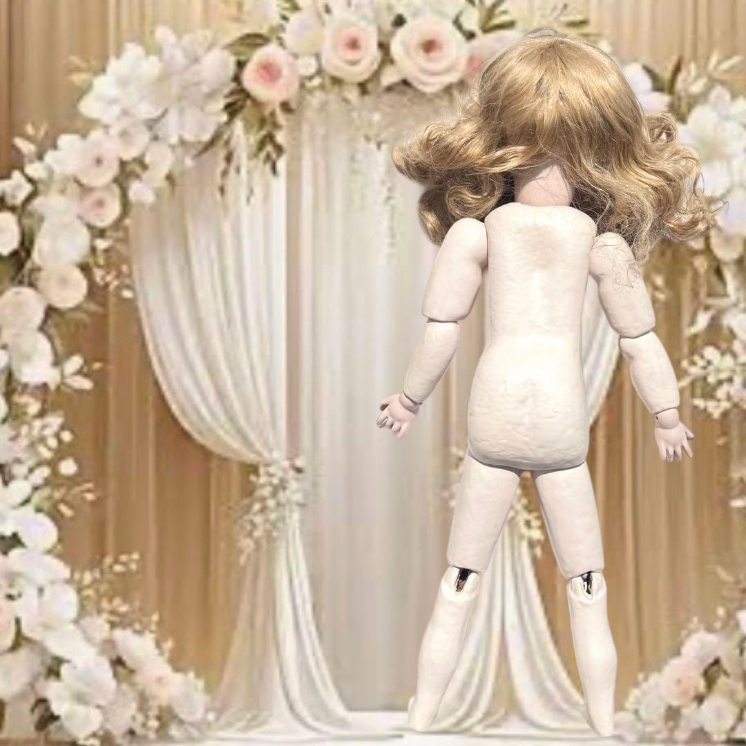 ビスクドール アーテー ピンク ドレス ホワイト 花飾り ボネ 証明書付 カメオ