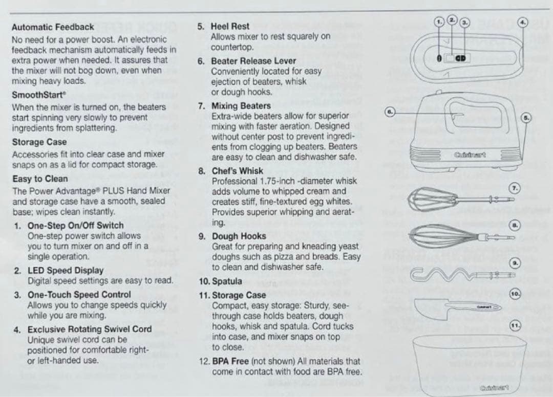 Cuisinart (クイジナート) スマートパワー ハンドミキサー ９段階