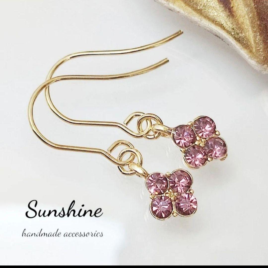N.43ガラスチャーム一粒ピアス/イヤリング