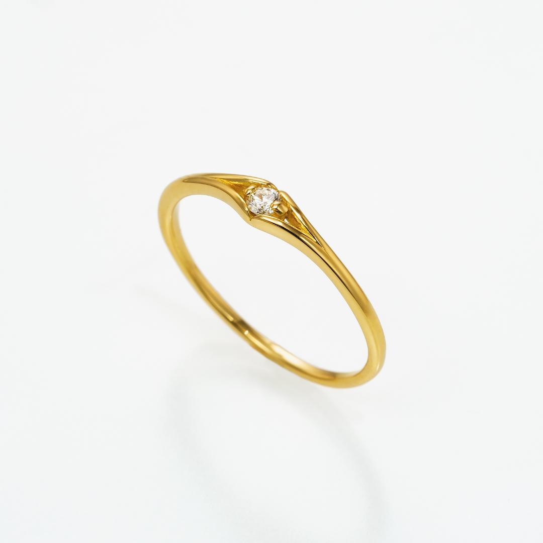 職人手作り。K18ダイヤリング