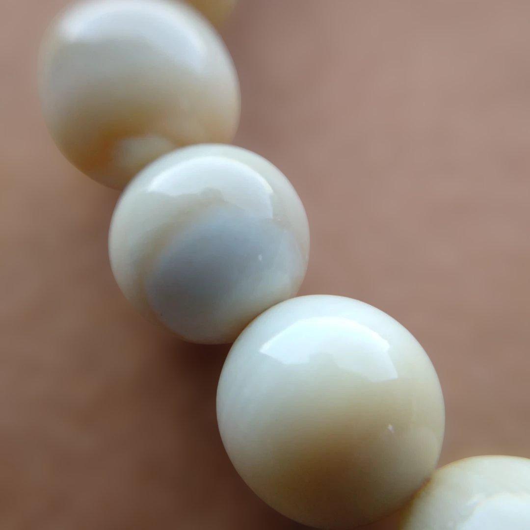 鯨歯　マッコウ鯨　牙玉ブレスレット　25㎝