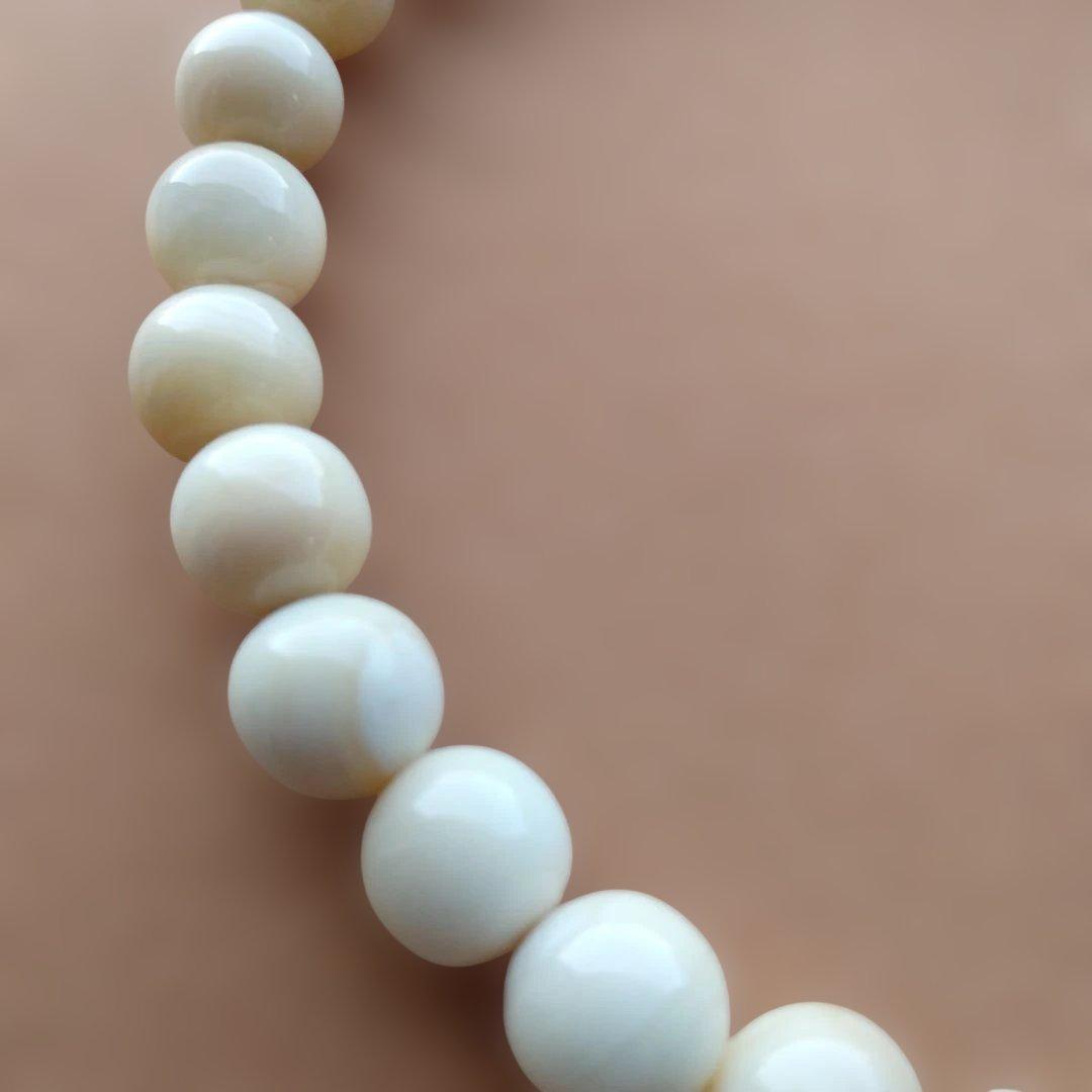鯨歯　マッコウ鯨　牙玉ブレスレット　25㎝