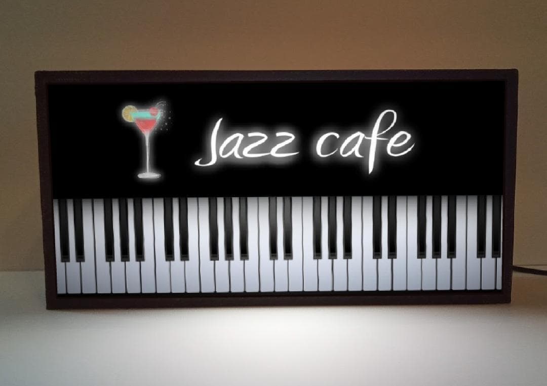 ジャズ ピアノ JAZZ 喫茶 カフェ サイン ランプ 看板 雑貨 ライトBOX