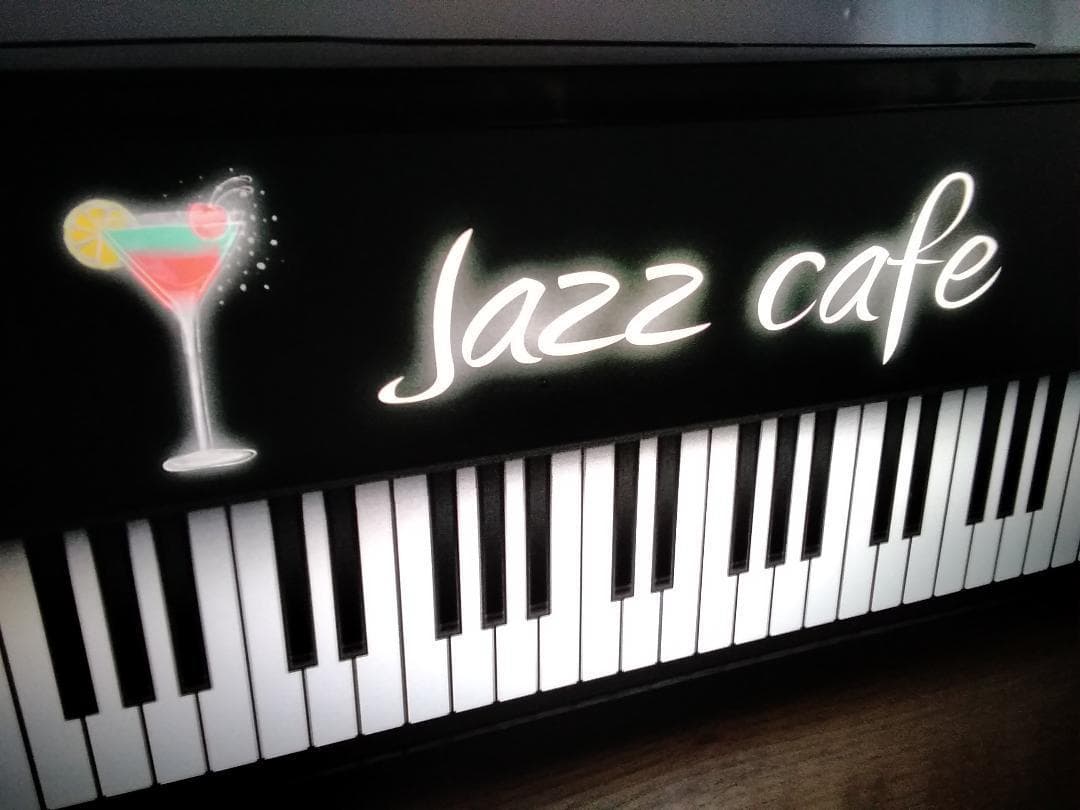 ジャズ ピアノ JAZZ 喫茶 カフェ サイン ランプ 看板 雑貨 ライトBOX