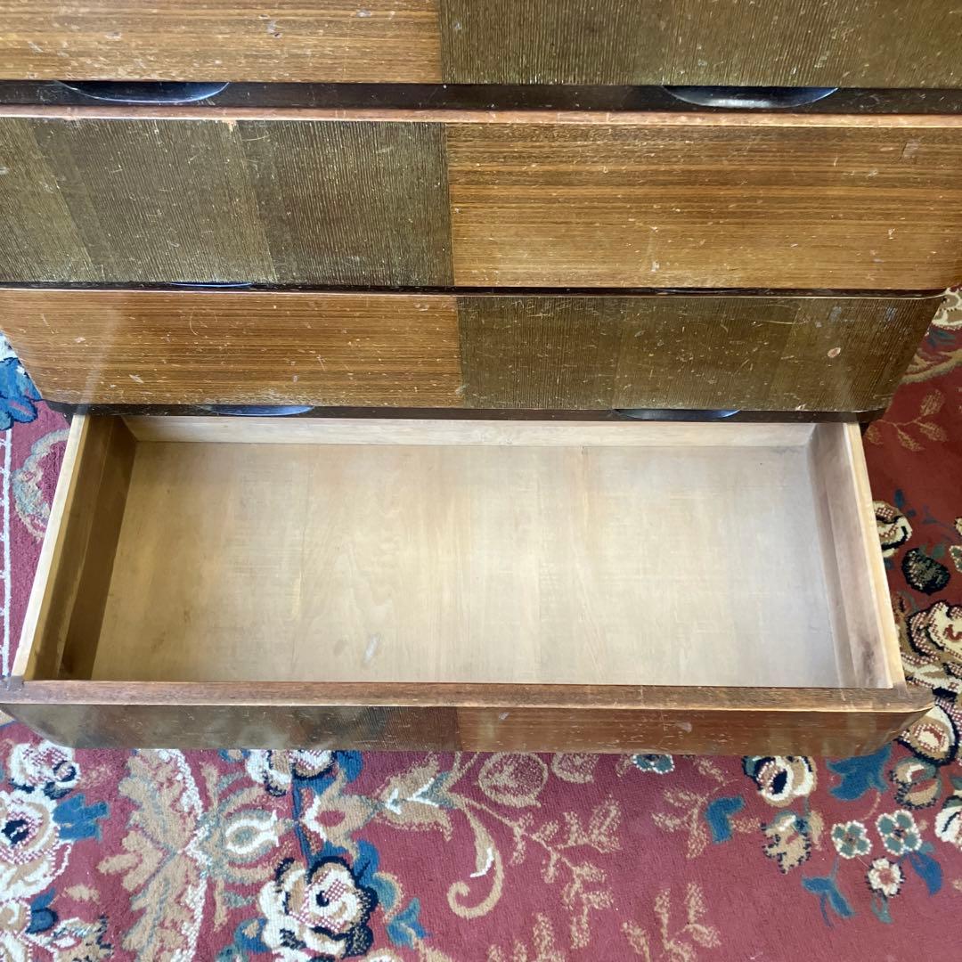 昭和レトロ 寄木細工 木製チェスト 7段タンス 箪笥 古家具 ビンテージ