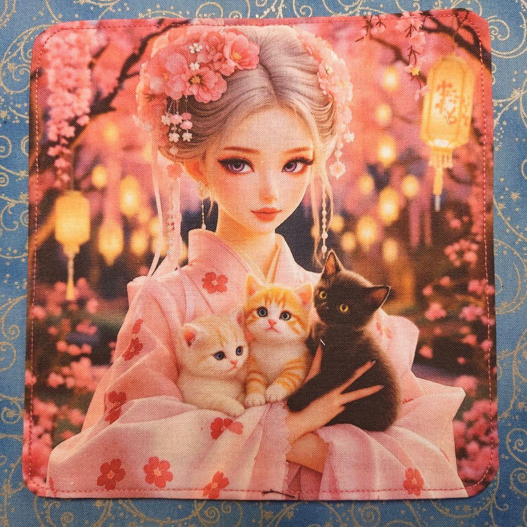 ファン子　パネル1枚　ハンカチ18枚　ネコちゃん柄