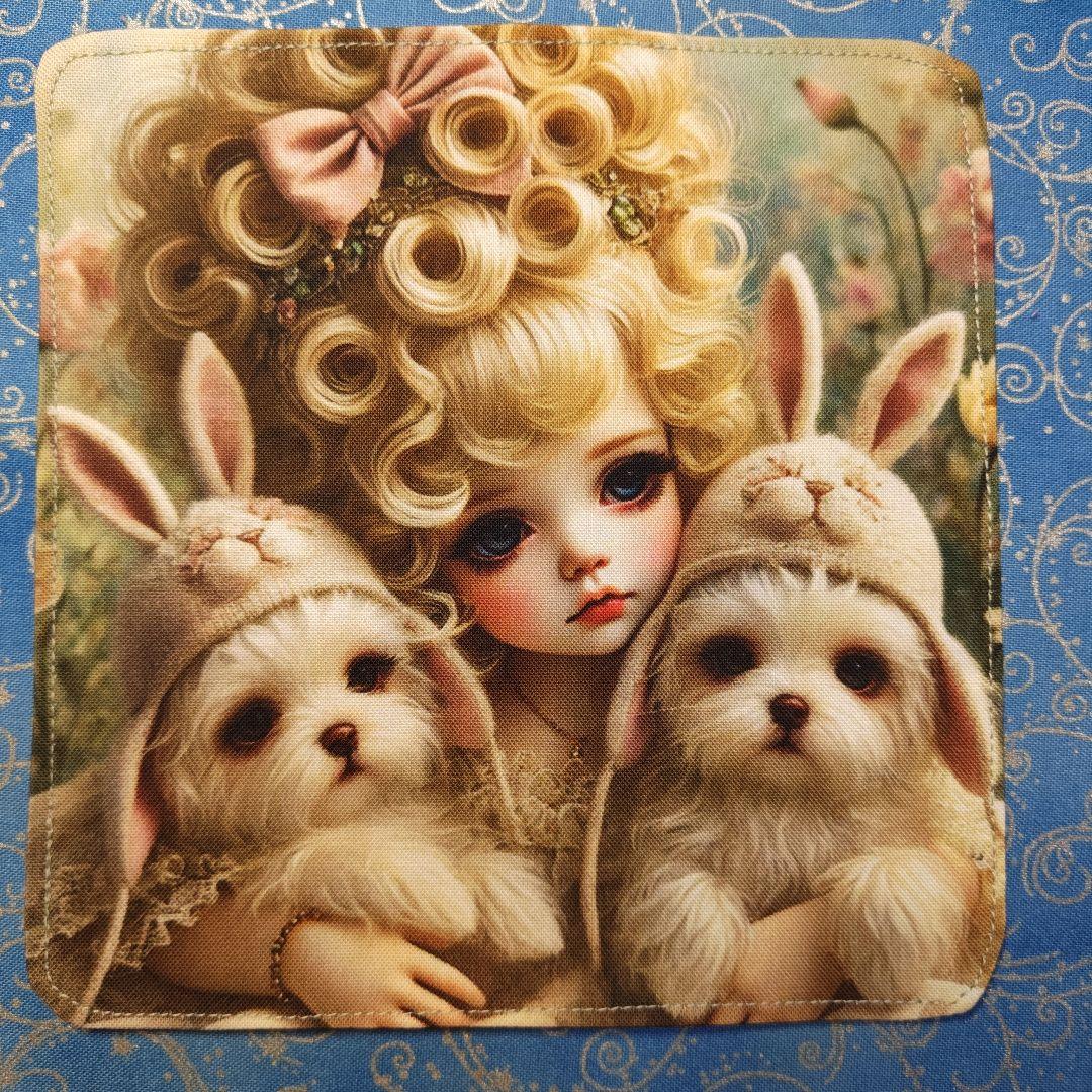 ★CHIYO★　ハンカチ　女の子とワンコさん柄　21枚