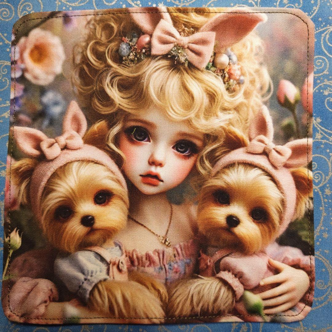 ★CHIYO★　ハンカチ　女の子とワンコさん柄　21枚