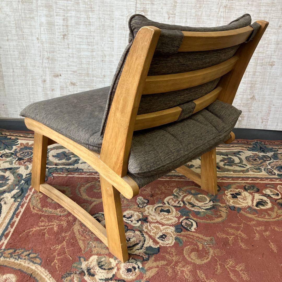 ④ 北欧レトロ ミキモク 雅 木製フレーム アームレスチェア 一人掛けソファー