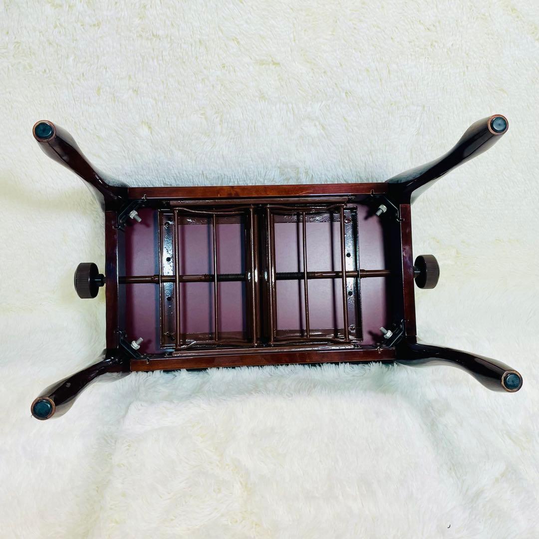 美品　猫足　ピアノ椅子　艶あり　ウォルナット　高さ調整機能付き　高級　自在椅子