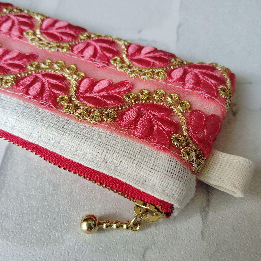 Moomn様 【おまとめ依頼】インド刺繍リボンのポーチ・キーケース 　6点