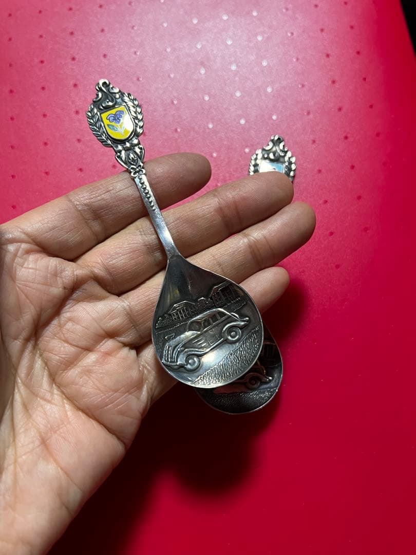 アンティークシルバー製カトラリートヨタ クラシックカーsilver 2本セット