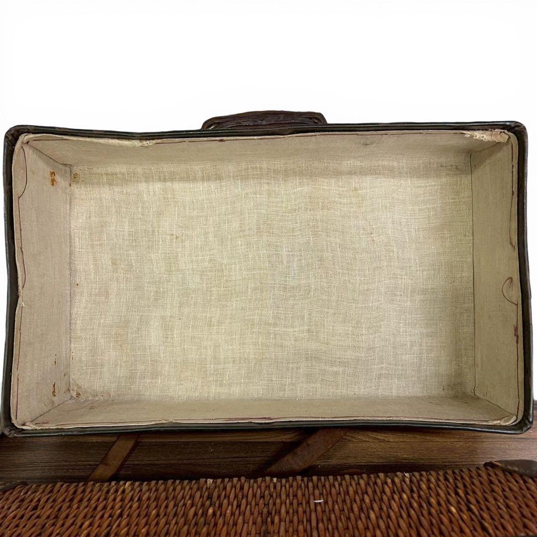 籐編み トランクケース 柳行李 旅行かばんに アンティーク ヴィンテージ