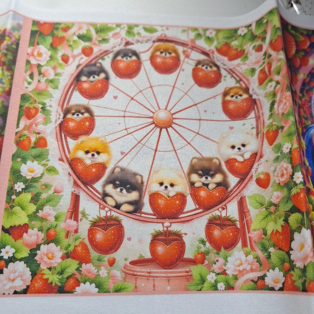 遊園地ポメラニアンパネル生地　ハンドメイド　激レアパネル　CK様パネル生地