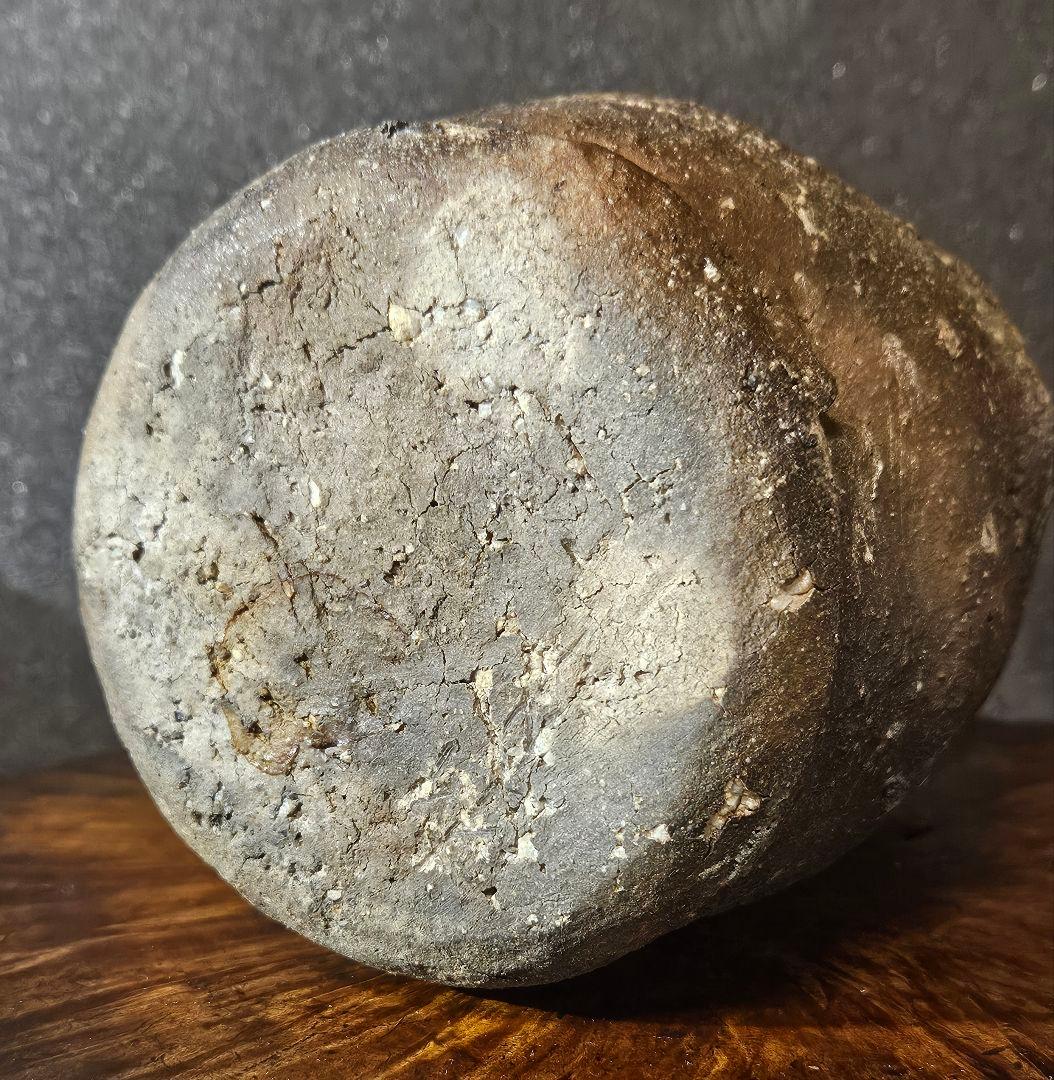 江戸時代　古信楽　檜垣文様　壺　花入れ　花生け　茶道具　茶器　古陶磁器　オブジェ