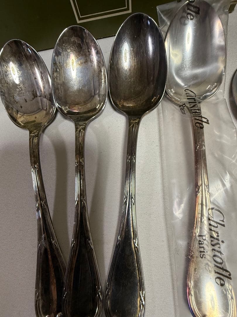 廃盤品クリストフル カトラリーRubansスプーン4本13.5c５本計9本