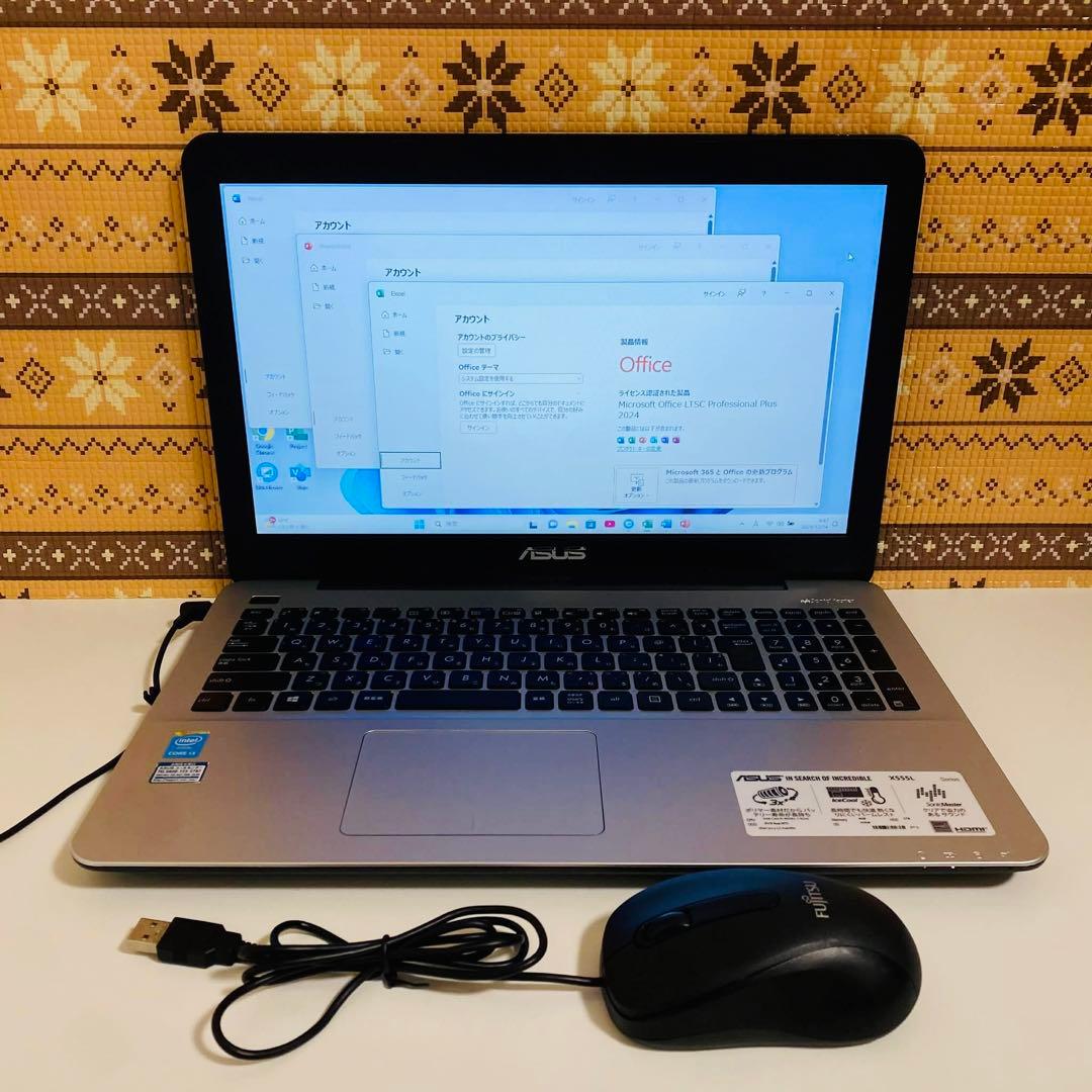 Y973 ASUSノートパソコンSSD高速 WEBカメラ Windows11
