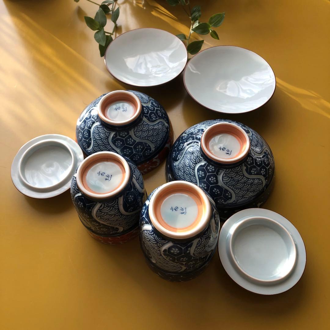 有田焼　高山造　祥端花鳥　睦揃 夫婦茶碗と湯呑みのセット　未使用　軽量