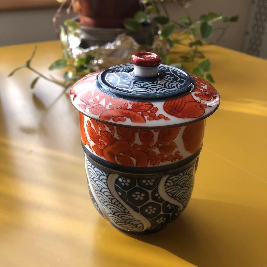 有田焼　高山造　祥端花鳥　睦揃 夫婦茶碗と湯呑みのセット　未使用　軽量