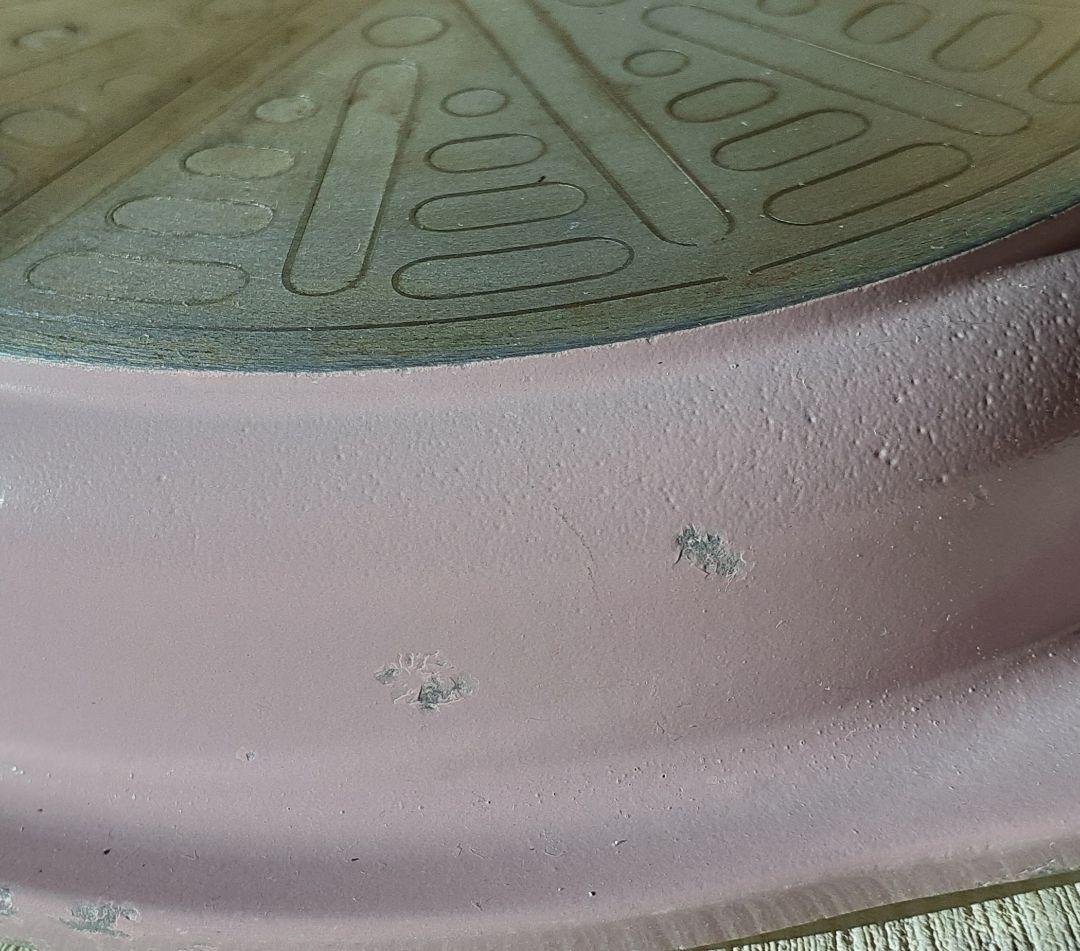 『シュシュ』アサヒ軽金属ワイドオーブンPink／☆深鍋・蓋未使用☆浅鍋使用