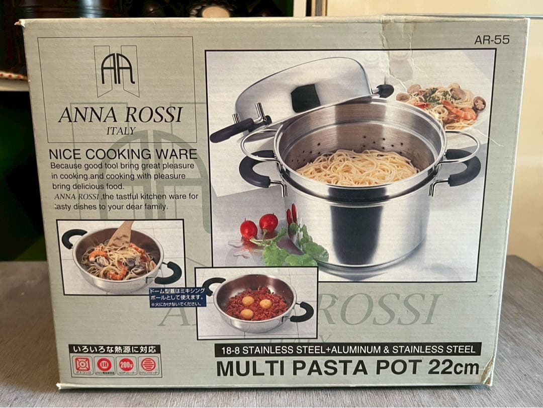 未使用 アンナロッシ ステンレス マルチパスタポット 22cm 鍋
