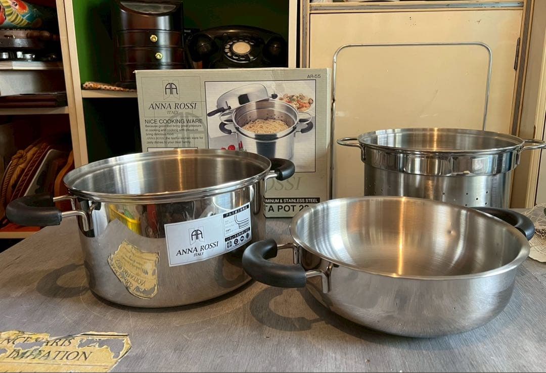 未使用 アンナロッシ ステンレス マルチパスタポット 22cm 鍋