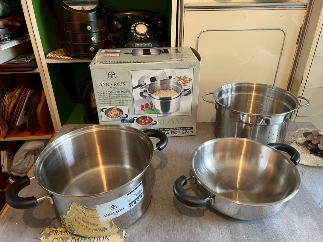 未使用 アンナロッシ ステンレス マルチパスタポット 22cm 鍋