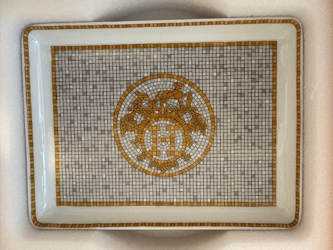 新品★HERMES トレー 〈モザイク 24〉ゴールド