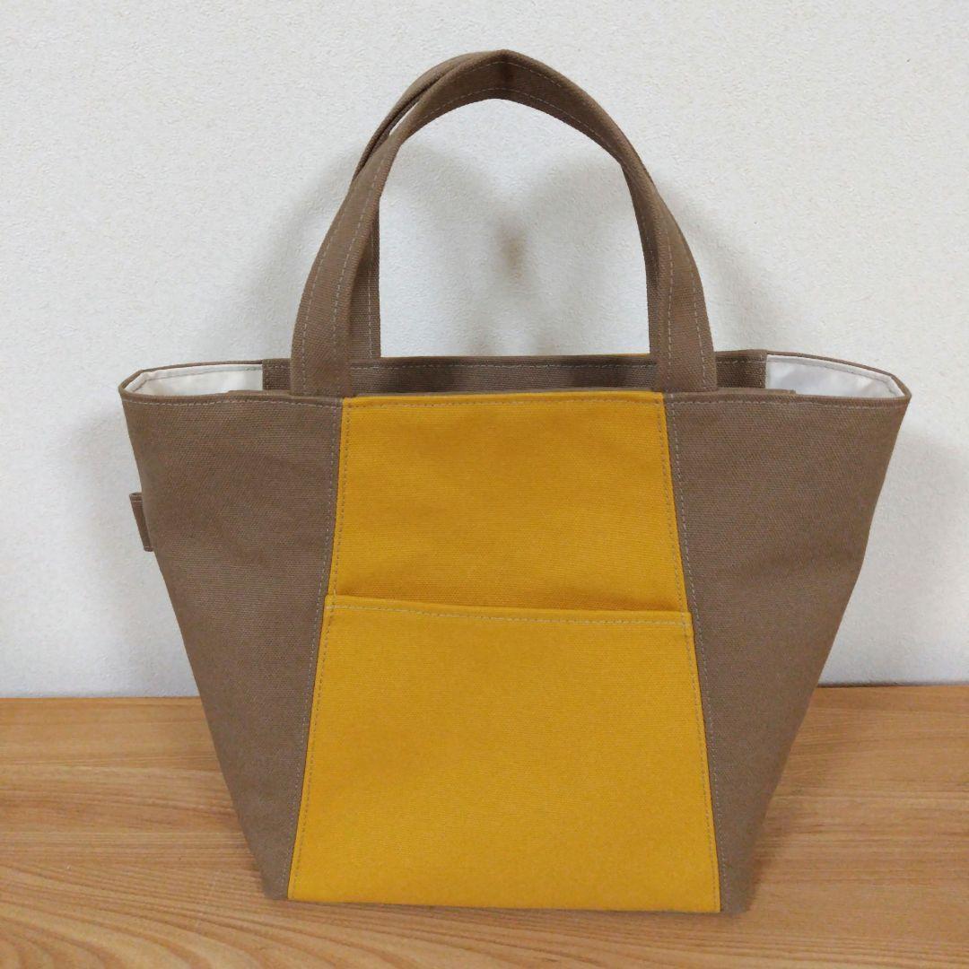 ハンドメイド、トートバック、倉敷帆布、シンプル、バイカラー、縦長
