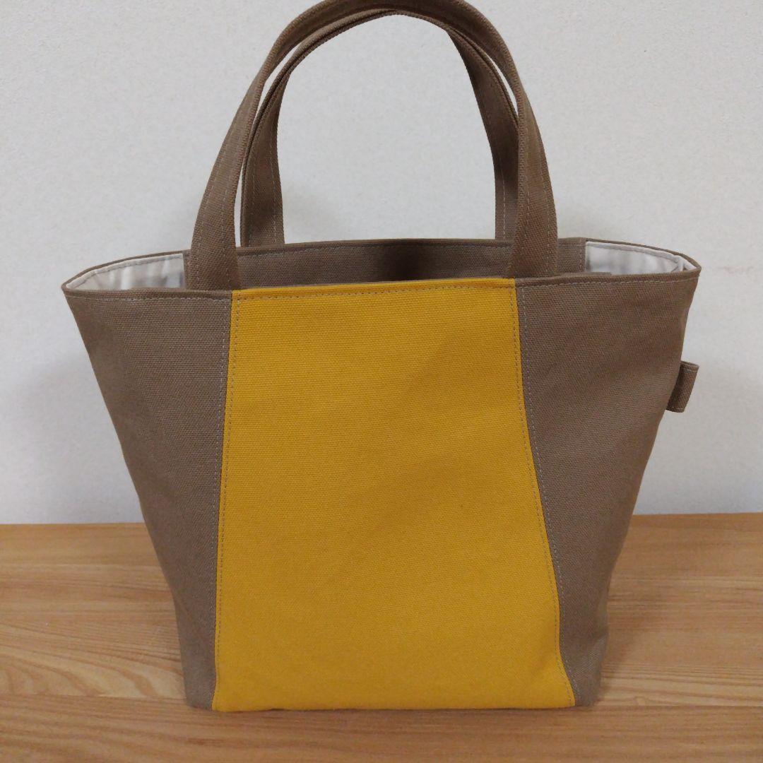 ハンドメイド、トートバック、倉敷帆布、シンプル、バイカラー、縦長