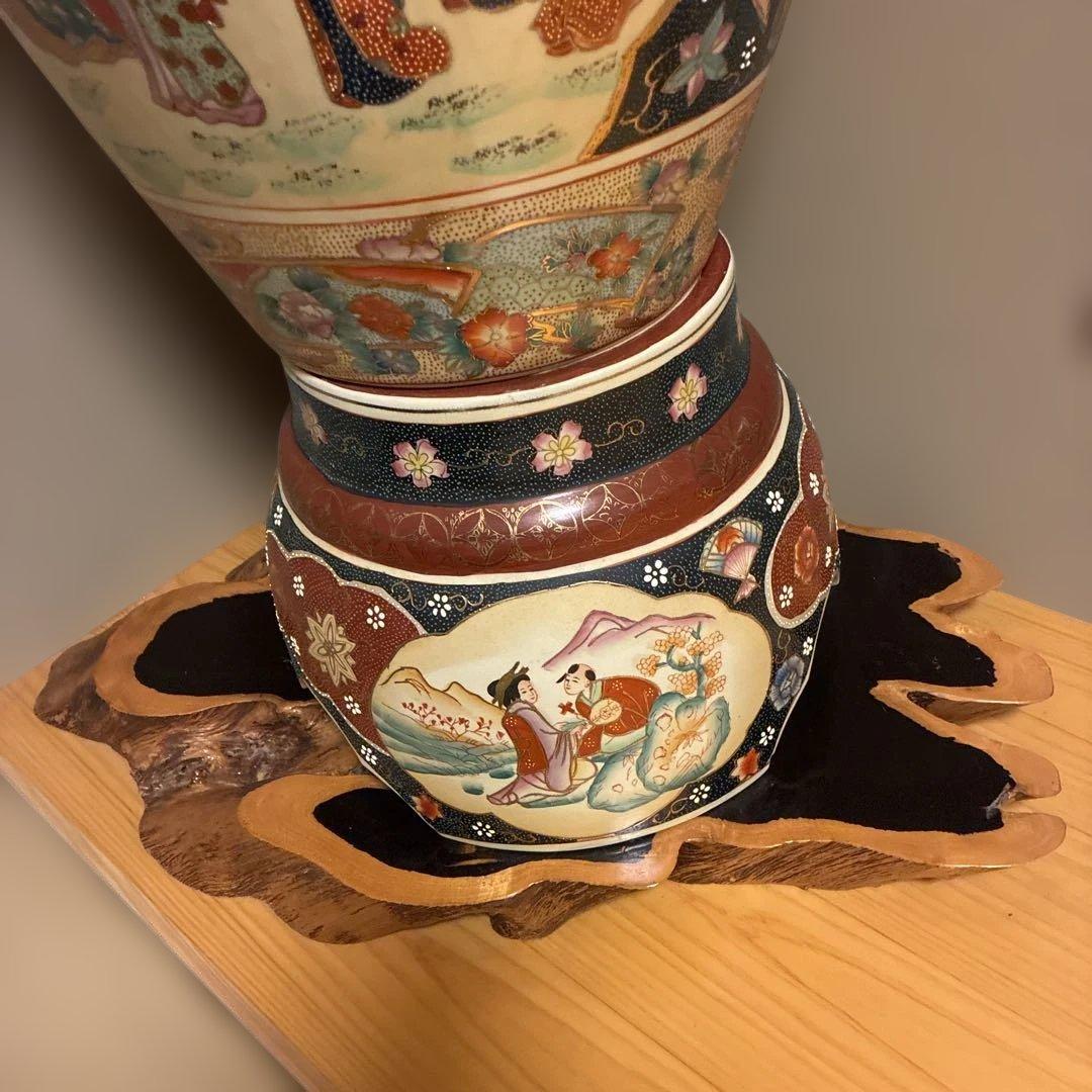 薩摩焼装飾大型陶器壺