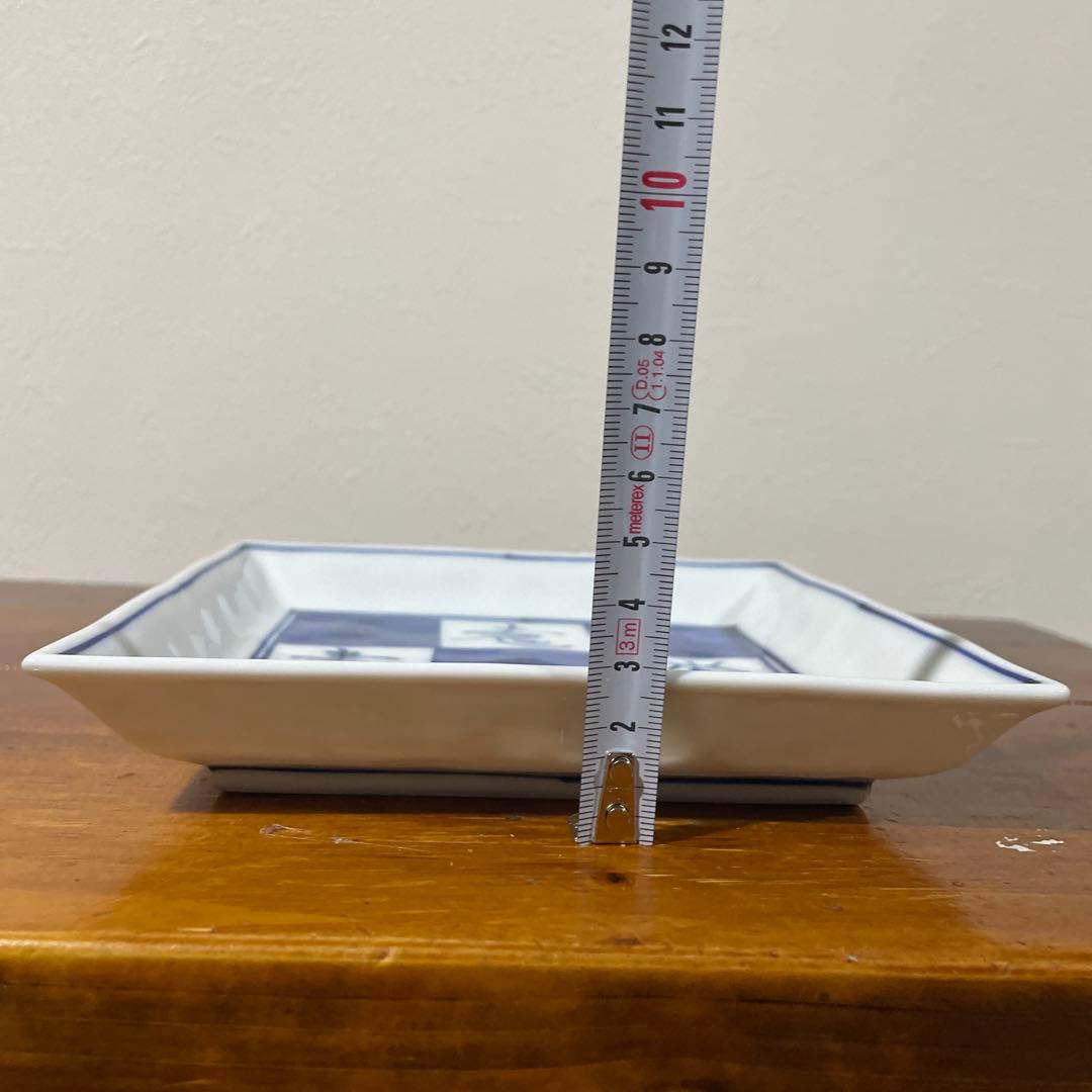 【ラス１・新品】瀬戸焼 真窯 5.5寸 染付寿正角皿 取皿 銘々皿 4枚組 慶事