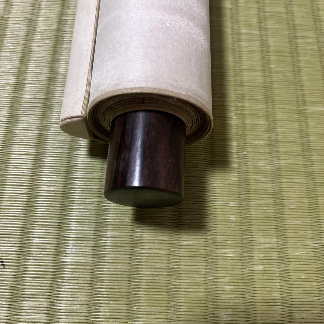 小川朝陽筆 菖蒲図 掛け軸　絹肉筆